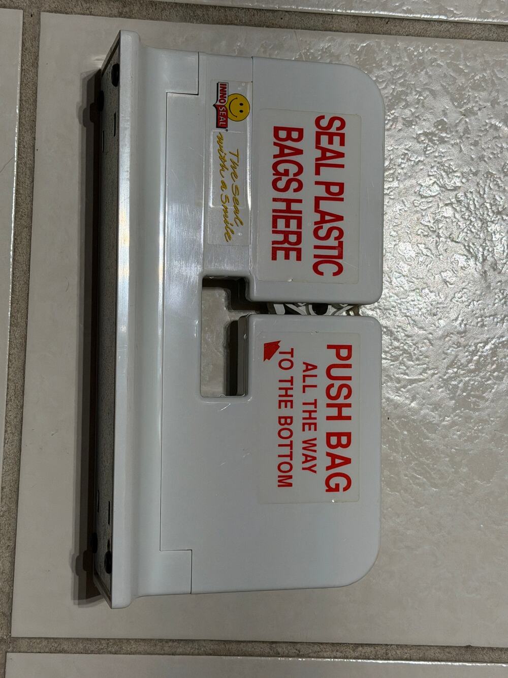 Novem InnoSeal Manual Plastic Bag Tape Sealer Countertop Gray Untested